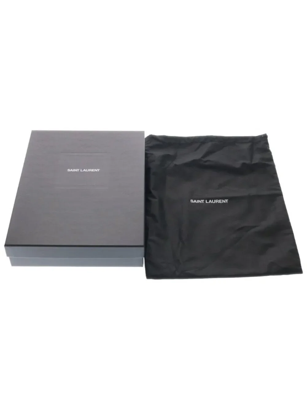 Saint Laurent Paris YSL Monogram Clutch Black Leather Silver